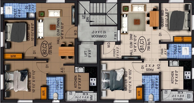 Floor Plan of GCC Kalyan in Urapakkam, Chennai - Image 58350