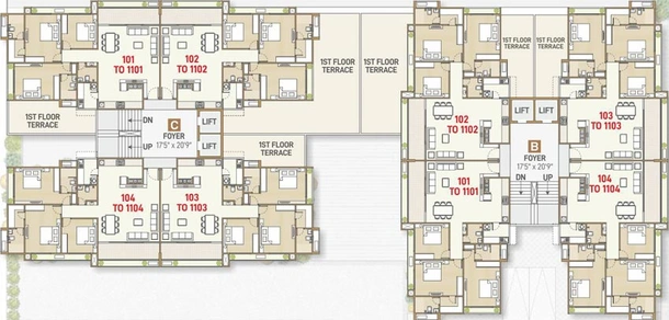 Floor Plan of Shreeji Landmark in Sargasan, Gandhinagar - Image 63926