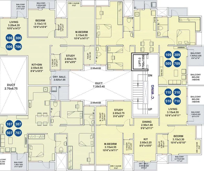Floor Plan of Chaphalkar Silver Tarika in Kothrud, Pune - Image 20132