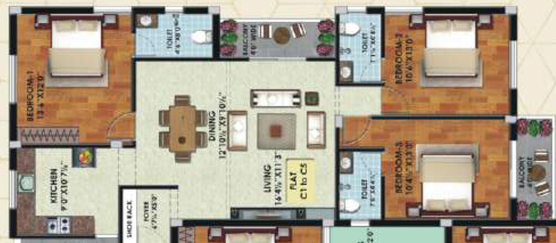 3 BHK Flat in KB Courtyard in T Nagar, Chennai - Image 518265