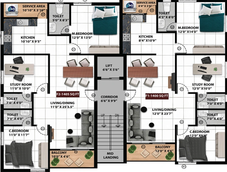 Floor Plan of Viva Vegas in Sembakkam, Chennai - Image 58285