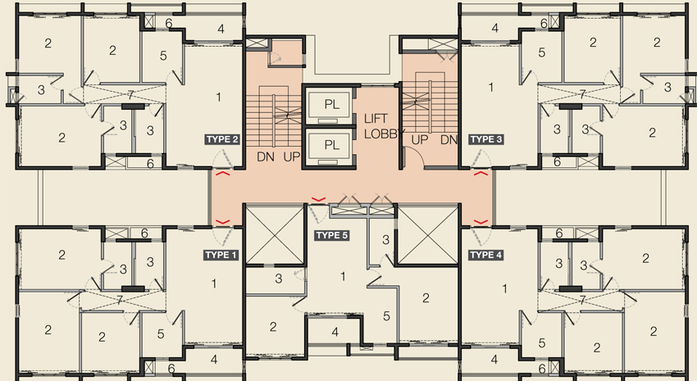 Floor Plan of Ambuja Ecospace Residencia in New Town, Kolkata - Image 59104