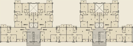 Floor Plan of Ambuja Urvisha The Condoville in New Town, Kolkata - Image 59112