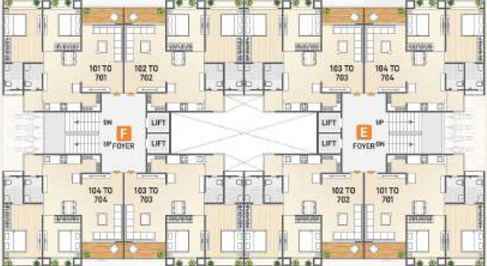 Floor Plan of Pramukh Burj Mastana in Vavol, Gandhinagar - Image 63674