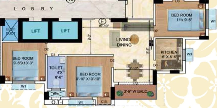 3 BHK Flat in Rajwada Grand Avenue in Narendrapur, Kolkata - Image 522420