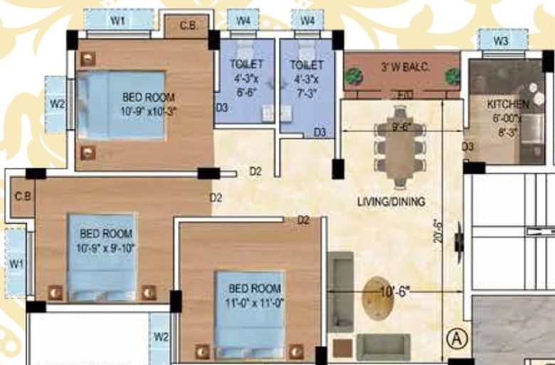 3 BHK Flat in Rajwada Grand Avenue in Narendrapur, Kolkata - Image 522421