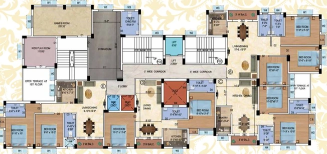 Floor Plan of Rajwada Grand Avenue in Narendrapur, Kolkata - Image 58895