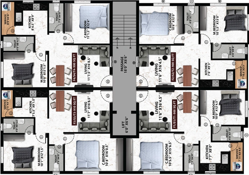 Floor Plan of Viva Vitus in Kolapakkam, Chennai - Image 58372