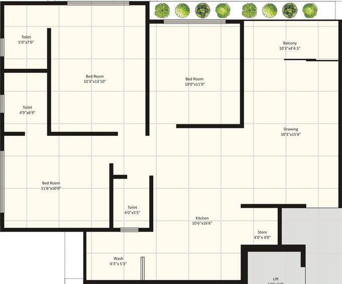 3 BHK Flat in Shyam Status in Valad, Gandhinagar - Image 554583