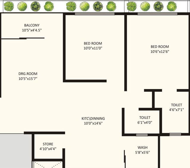 2 BHK Flat in Shyam Status in Valad, Gandhinagar - Image 554582