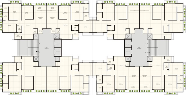 Floor Plan of Shyam Status in Valad, Gandhinagar - Image 65675