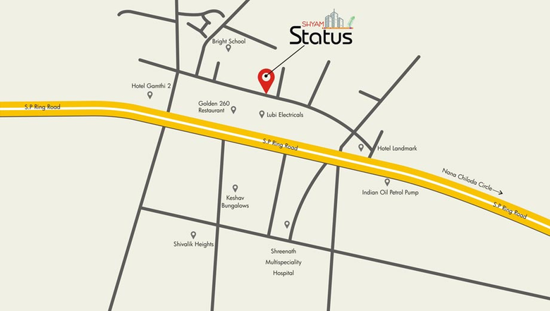 Location of Shyam Status in Valad, Gandhinagar - Image 65674