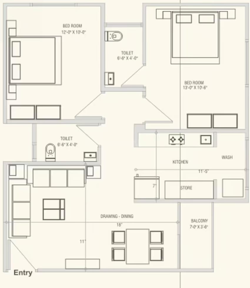 2 BHK Flat in Swagat Blossom in Sargasan, Gandhinagar - Image 550112