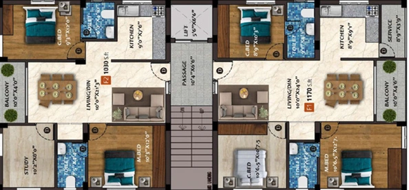 Floor Plan of Viva Vilas And Vikas in Madipakkam, Chennai - Image 58461