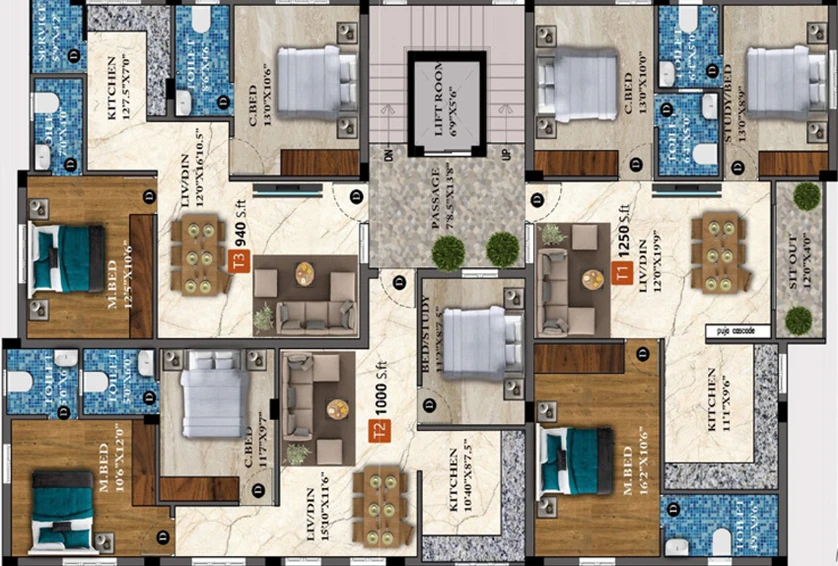 Floor Plan of Viva Velvet in Pallavaram, Chennai - Image 58509