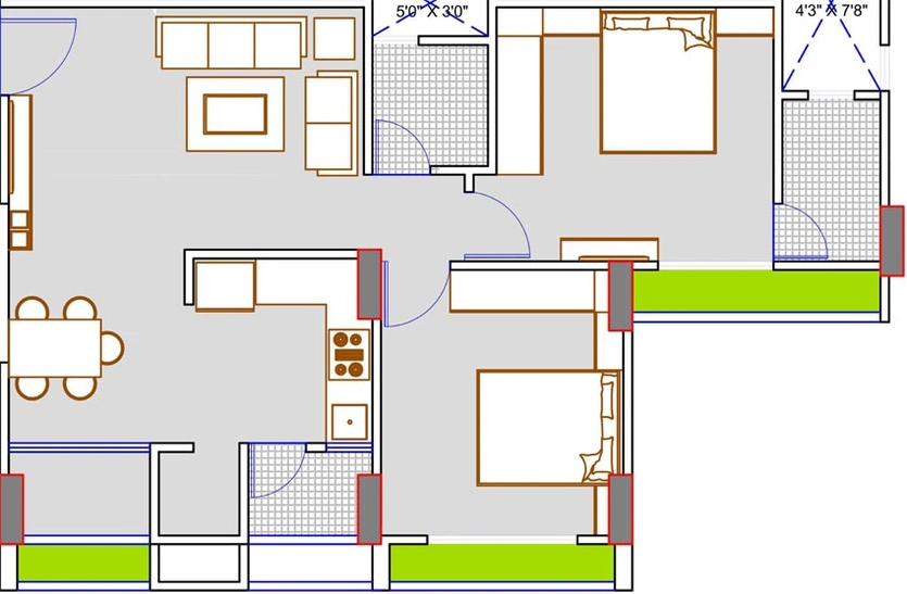 2 BHK Flat in Shree Aastha Pride in Sector 26, Gandhinagar - Image 553873