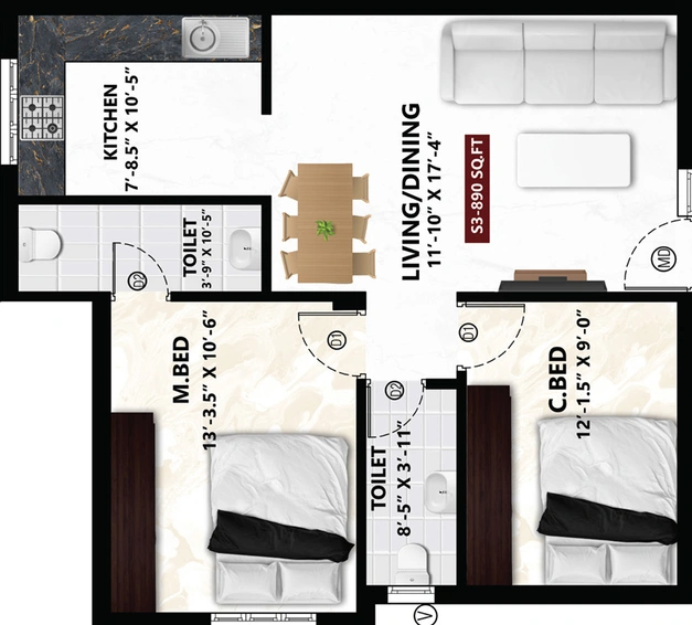 2 BHK Flat in Viva Venue in Pammal, Chennai - Image 519106