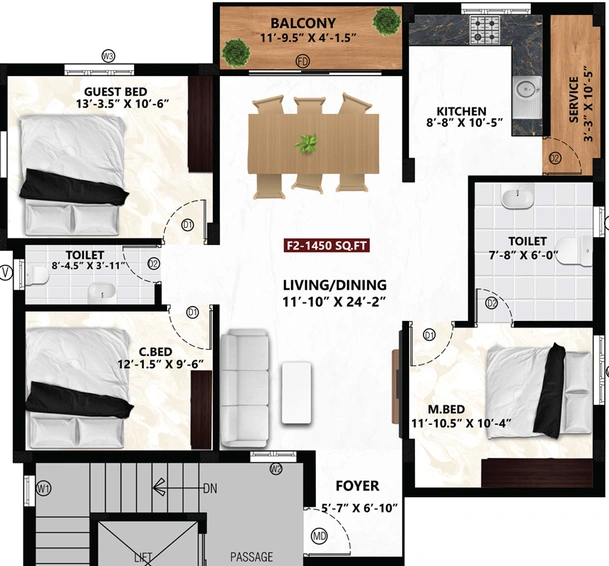 3 BHK Flat in Viva Venue in Pammal, Chennai - Image 519109