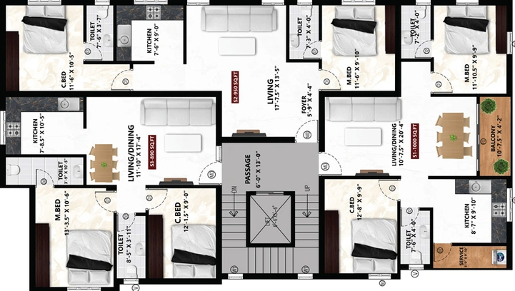 Floor Plan of Viva Venue in Pammal, Chennai - Image 58522
