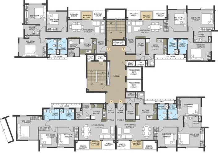 Floor Plan of Sureka Elita Garden Vista in New Town, Kolkata - Image 59168