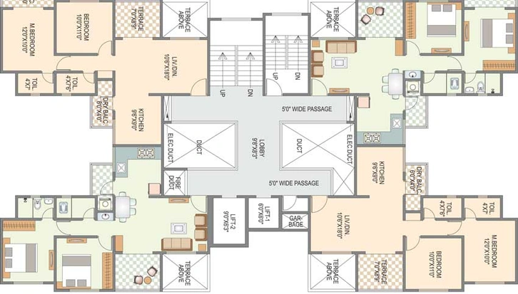 Floor Plan of Kedar Krishna Kunj in Wadgaon, Pune - Image 20441