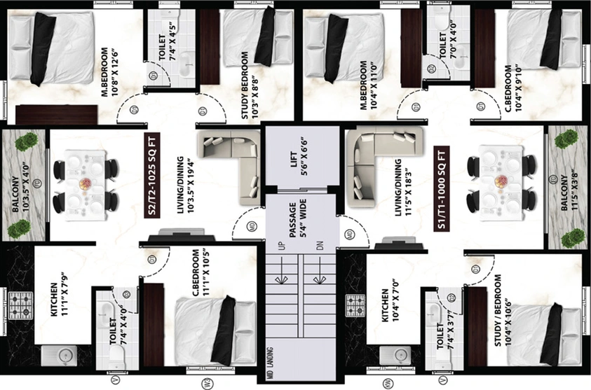 Floor Plan of Viva Vethathiri in Pallavaram, Chennai - Image 58577
