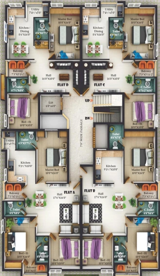 Floor Plan of Lotus Vasuda Luxury in Selvapuram, Coimbatore - Image 58881
