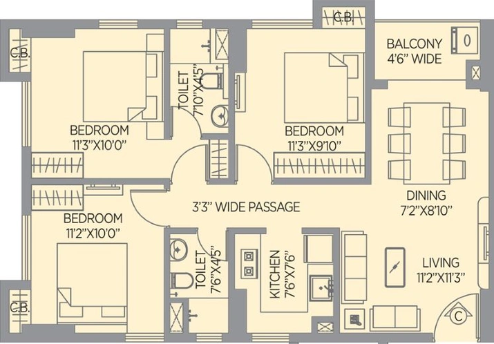 3 BHK Flat in PS Amistad in New Town, Kolkata - Image 524159