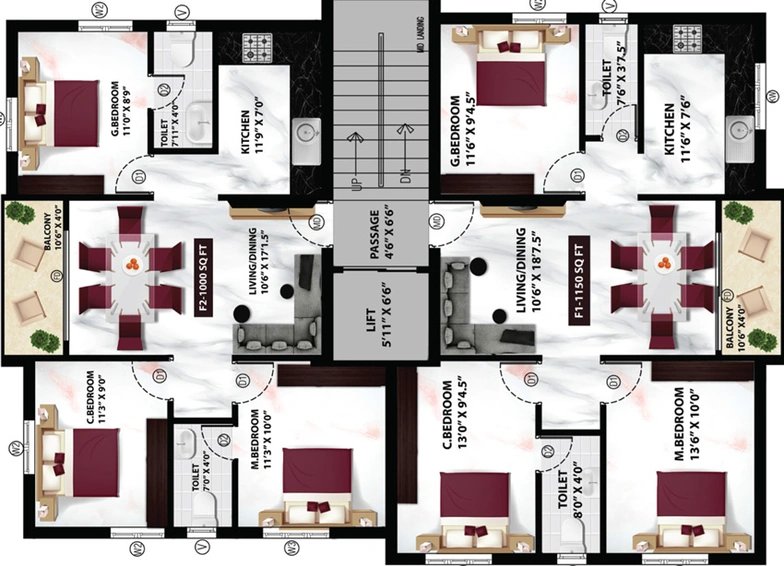 Floor Plan of Viva Vicci in Pammal, Chennai - Image 58641