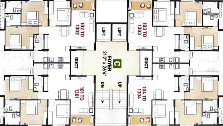 Floor Plan of Saanvi Tulsi Sapphire in Vavol, Gandhinagar - Image 63699