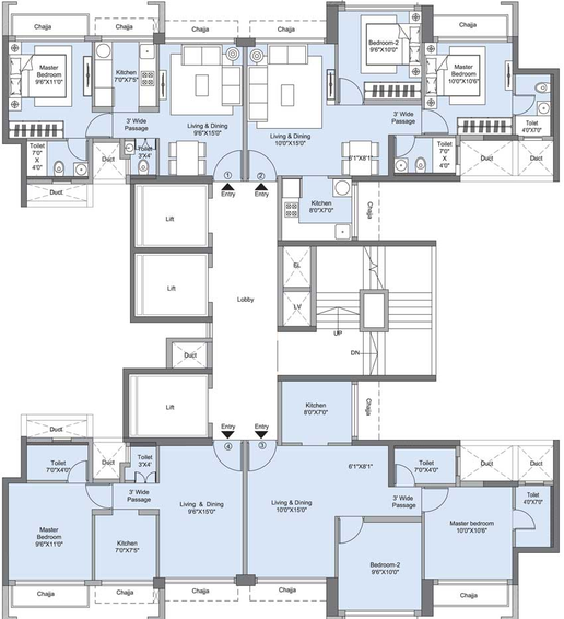 Floor Plan of L&T Veridian in Powai, Mumbai - Image 91214