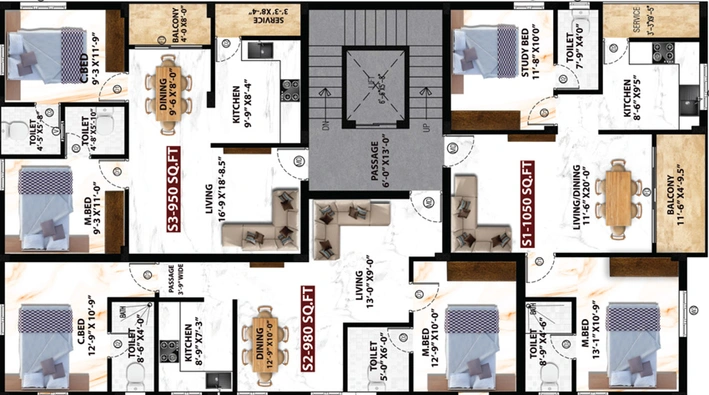 Floor Plan of Viva Bhuvasa in Tambaram, Chennai - Image 58635