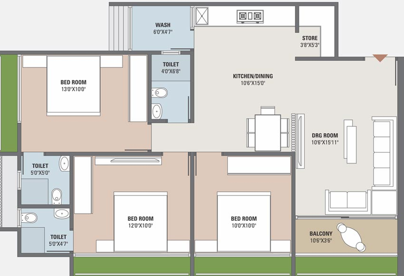 3 BHK Flat in Bosky Saral Arise in Pethapur, Gandhinagar - Image 551306