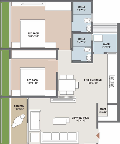 2 BHK Flat in Bosky Saral Arise in Pethapur, Gandhinagar - Image 551305