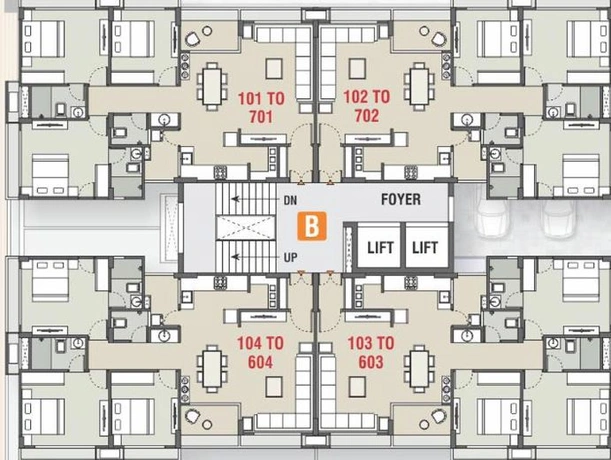 Floor Plan of Shikshapatri Swastik in Sargasan, Gandhinagar - Image 64180