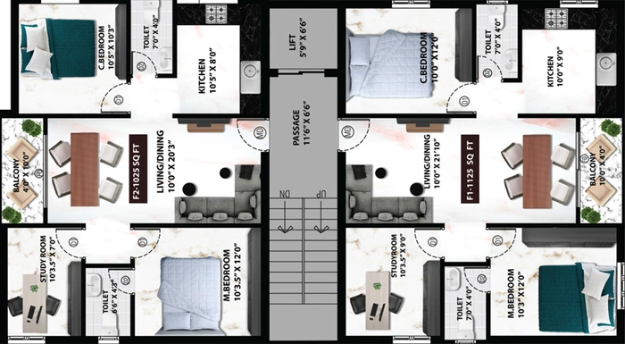 Floor Plan of Viva Verly in Pammal, Chennai - Image 58677