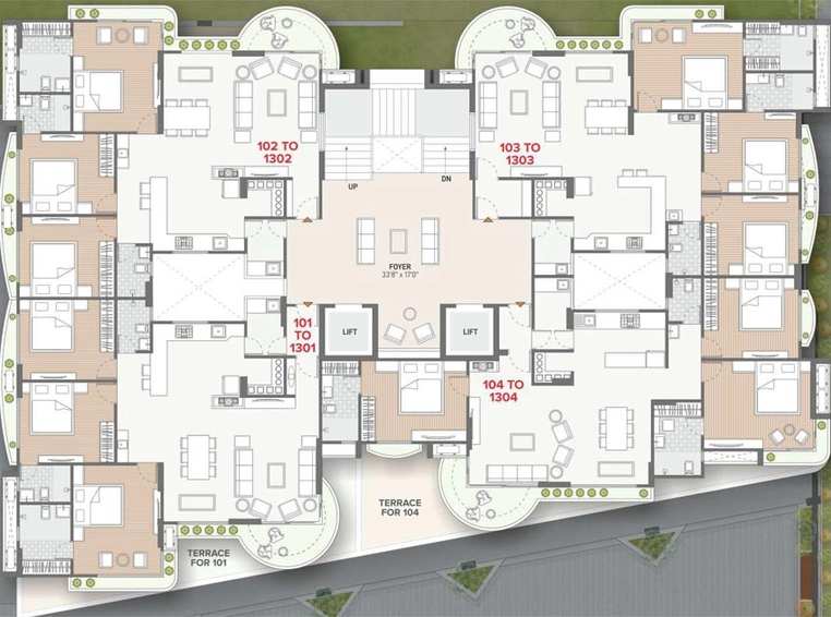 Floor Plan of Shreeji Siesta in Kudasan, Gandhinagar - Image 63593