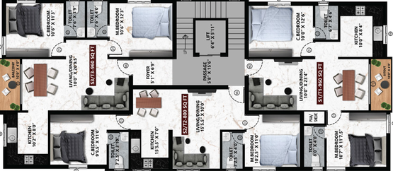 Floor Plan of Viva Vally in Pammal, Chennai - Image 58801