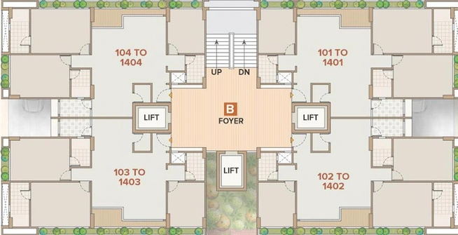 Floor Plan of Dev The Avante in Sargasan, Gandhinagar - Image 64202