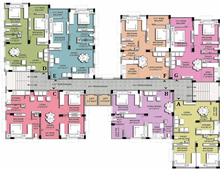 Floor Plan of GM Meena Paradise in Kaikhali, Kolkata - Image 59213