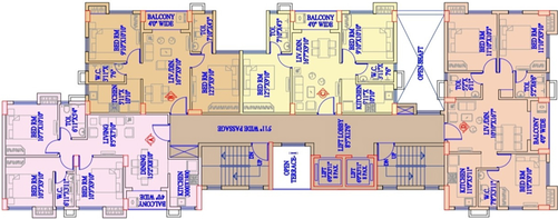 Floor Plan of Gurukul Heights Phase 2 in New Town, Kolkata - Image 59222