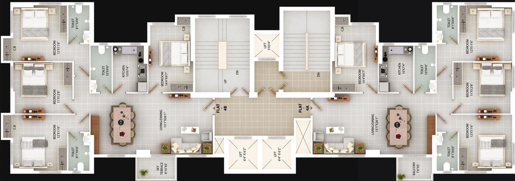 Floor Plan of Kalim The Black in Park Circus, Kolkata - Image 59275