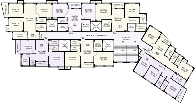 Floor Plan of Perfect Pashupati Residency in Rajarhat, Kolkata - Image 59058