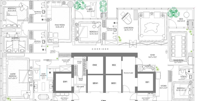 Floor Plan of Lodha Altamount in Tardeo, Mumbai - Image 20993