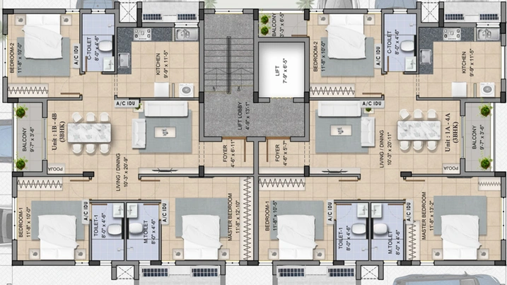 Floor Plan of DRA Bliss in Madipakkam, Chennai - Image 58774