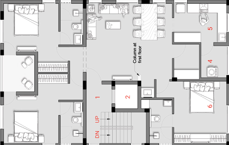 Floor Plan of DRA Subramanya in Thiruvanmiyur, Chennai - Image 58794