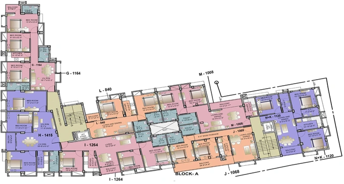 Floor Plan of Rohra Galaxy in New Town, Kolkata - Image 59398