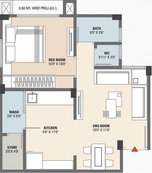 1 BHK Flat in BR Abhishek Greens in Borishana, Gandhinagar - Image 554595