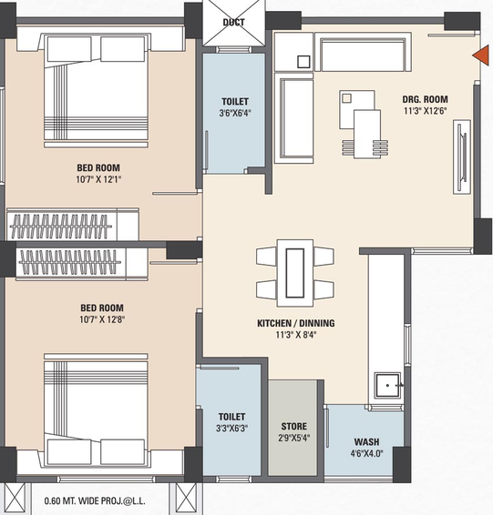2 BHK Flat in BR Abhishek Greens in Borishana, Gandhinagar - Image 554596