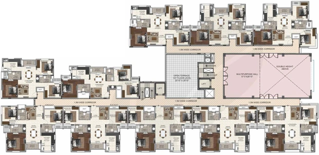 Floor Plan of DRA Trinity in Thoraipakkam, Chennai - Image 59427